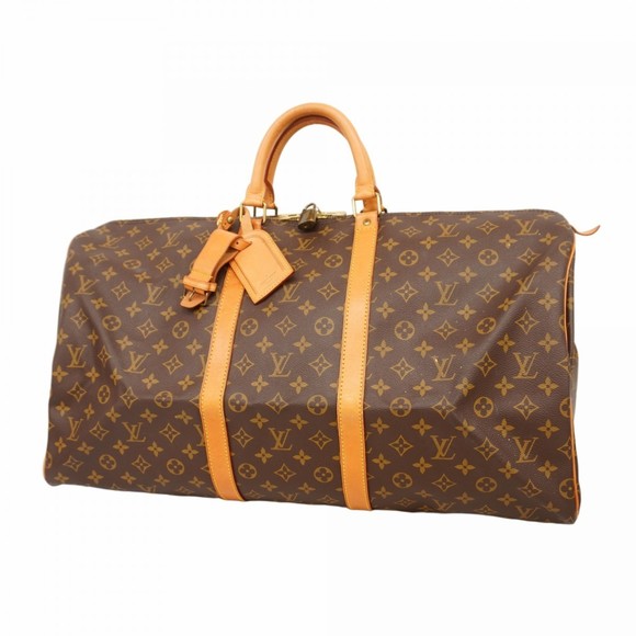 Louis Vuitton Monogram Keepall 55 Boston Bag M41424 Brown Men's and Women's - Picture 1 of 10